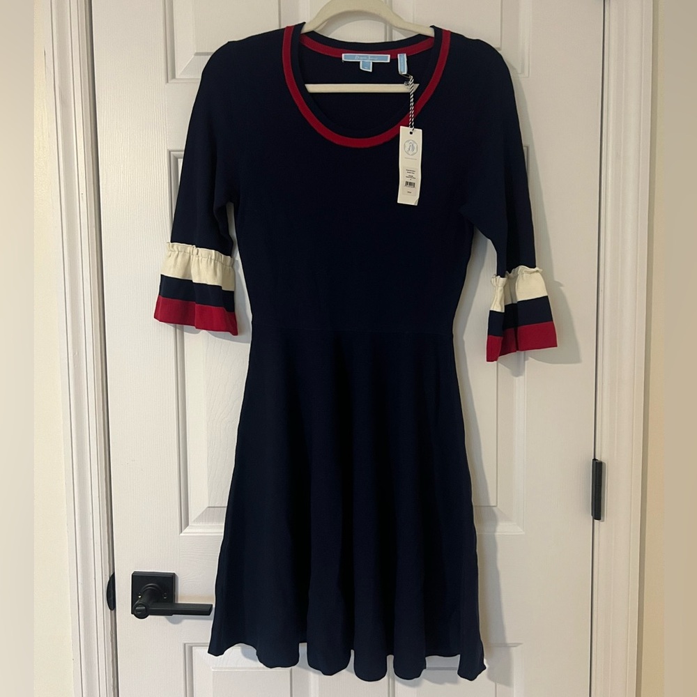 Draper James Navy Dress with Red Accents